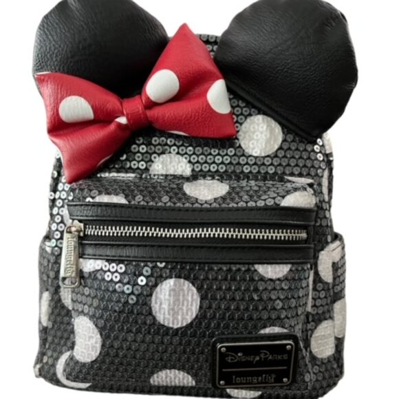 Loungefly Handbags - Loungefly Disney Parks Minnie Mouse Sequin Polka Dot